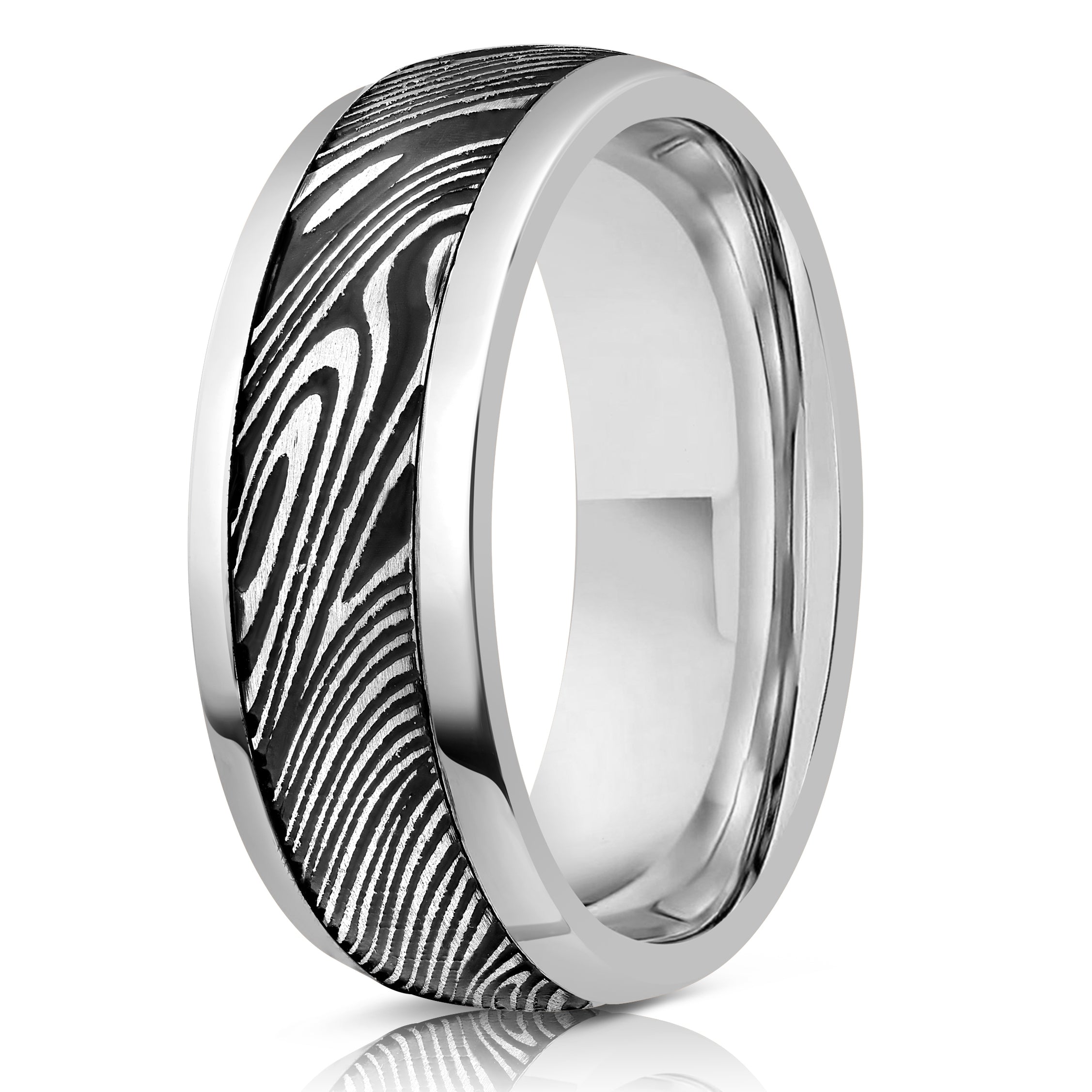 Rockford - Brushed 14mm Extra Wide Pipe Cut Tungsten Ring